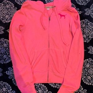 Pink/Victoria secret zip up jacket size small